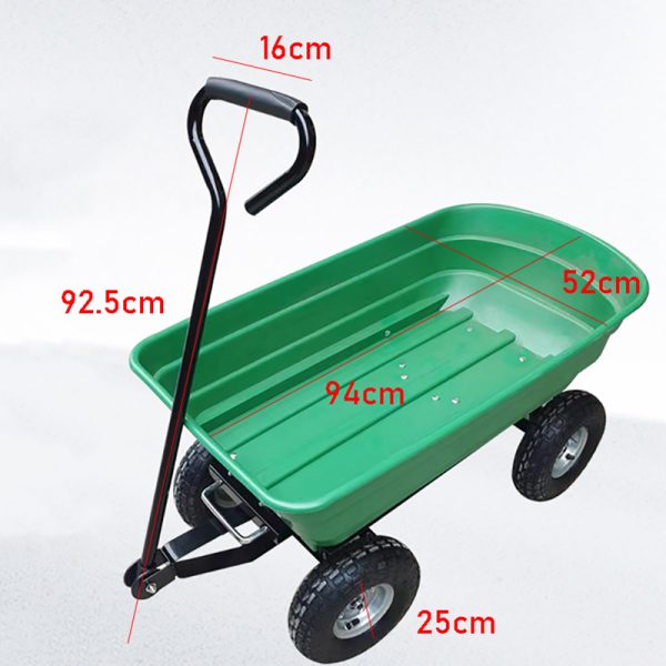 Garden Dump Cart Agricultural Dumper Lawn Utility Trolley for Yard Farm