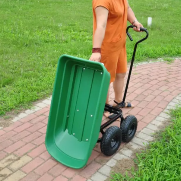 Garden Dump Cart Agricultural Dumper Lawn Utility Trolley for Yard Farm