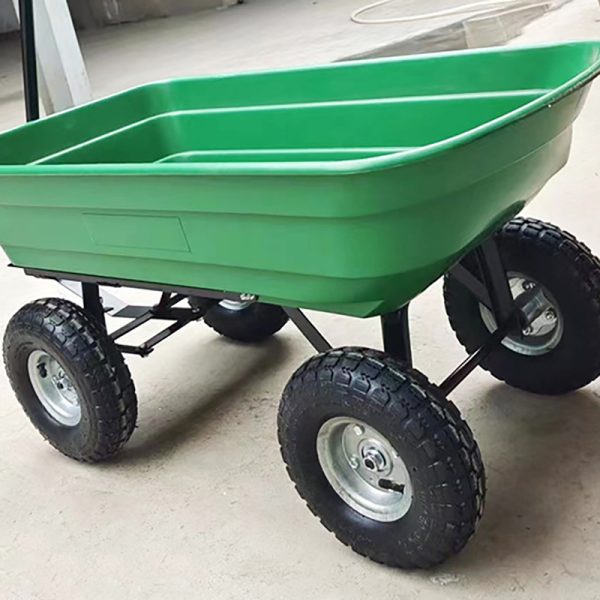 Garden Dump Cart Agricultural Dumper Lawn Utility Trolley for Yard Farm