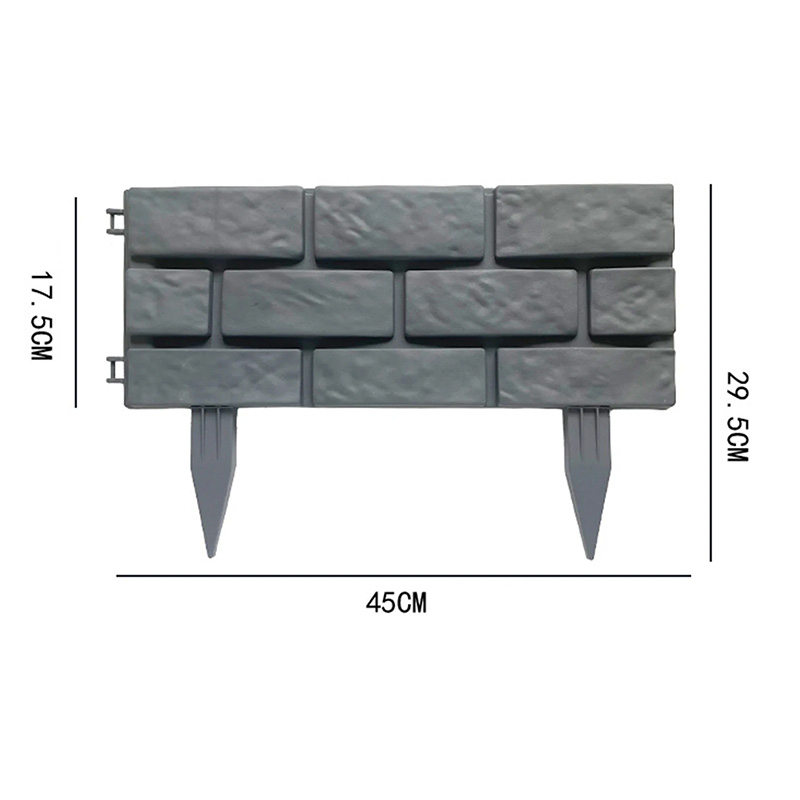 4pcs Garden Imitation Stone Fences Plastic Lawn Edging Plant Border Decoration Fence