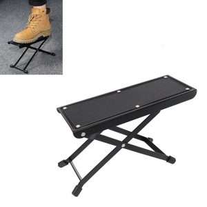 Metal Guitar Foot Stool 4-Position Height Adjustable Guitarists Footstool