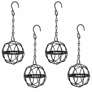 4pcs Hanging Bird Feeder Metal Hook Suet Ball Bird Feeder