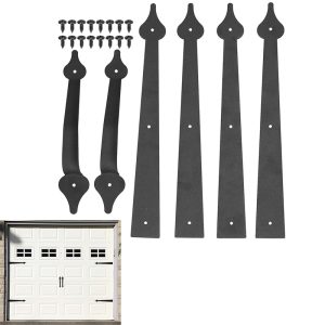 Iron Decorative Garage Door Handles Hinges Hardware kit Screw Mount