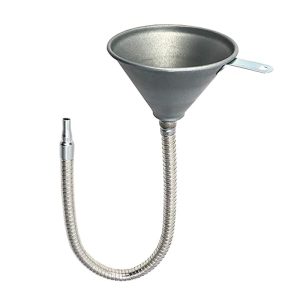 Iron Funnel with 630mm Flexible Hose and Strainer Universal Spout Funnel for All Oils Diesel Fuel