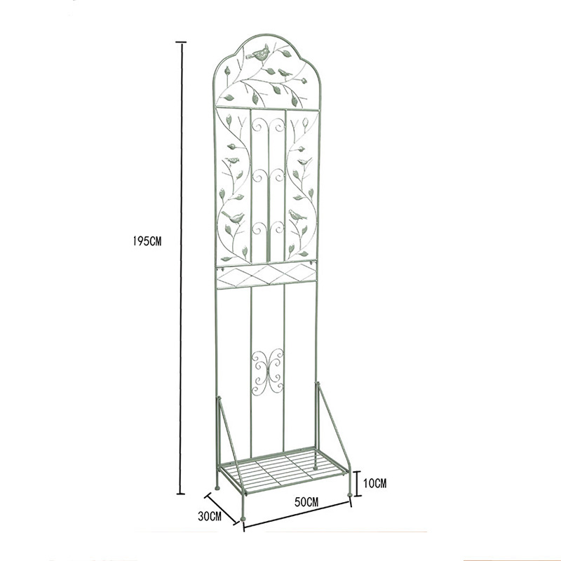 Iron Garden Rack with Base Vintage Old Craft Garden Fence Plant Climbing Standing