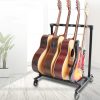 Mobile Guitar Stand with Wheels Floor-Standing Guitar Rack Hold Up to 5 Guitars