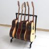 Mobile Guitar Stand with Wheels Floor-Standing Guitar Rack Hold Up to 5 Guitars