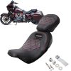 Motorcycle Driver Passenger Seat Set Two-up Seats Fit for Harley Touring CVO Street Road Glide 2009-2021