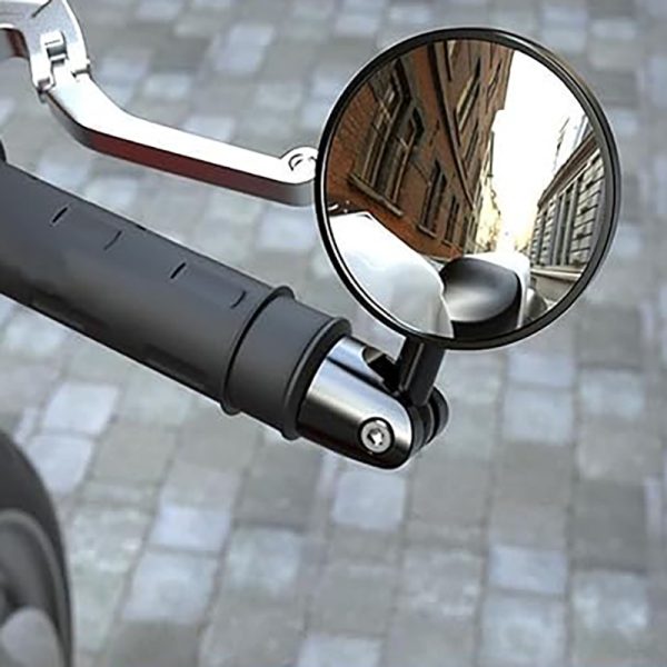 2pcs Motorcycle Round Rear View Mirrors Universal Motorbike Handlebar Round Convex Mirror