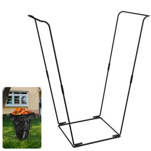 Outdoor Garden Trash Bag Holder Portable Metal Leaf Bag Support Stand