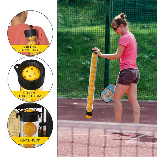 Pickleball Picker Upper Holds 14 Balls Pickleball Ball Picker Tube with Shoulder Strap