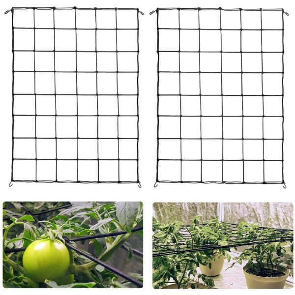 2pcs Plant Trellis Nets Grow Tent Net with 4 Hooks for Vegetables Fruits Flowers