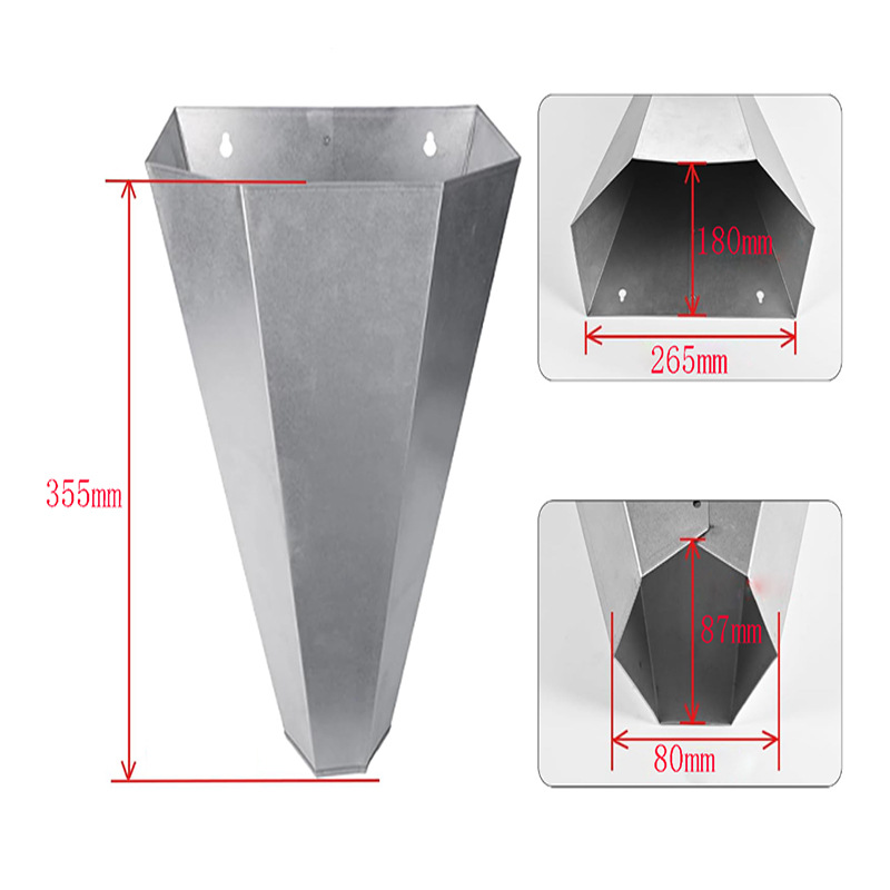 2pcs Poultry Restraining Cone Galvanized Steel Poultry Flat Back Funnel