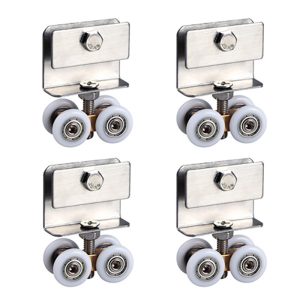 4pcs Shower Door Rollers with Clip Glass Door Runner Sliding Wheels