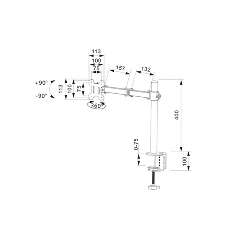 Single Monitor Arm Mount Desk Screen Holder for Screens up to 32 inch