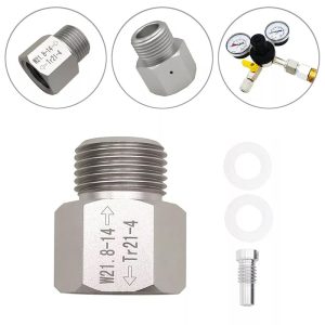 Soda Cylinder Adapter CO2 Regulator Cylinder Convertor For Sodastream TR21-4 to W21.8 Connector