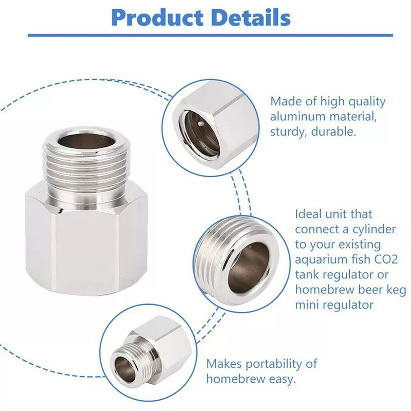 Soda Cylinder Adapter CO2 Regulator Cylinder Convertor For Sodastream TR21-4 to W21.8 Connector