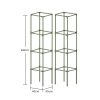 Square Tomato Cage Racks Climbing Support Rack Plant Plastic Coated Metal Pipe Bracket 2 Set