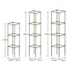 Square Tomato Cage Racks Climbing Support Rack Plant Plastic Coated Metal Pipe Bracket 2 Set