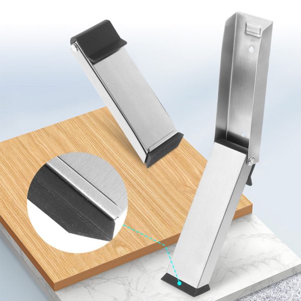 Stainless Steel Door Stoppers Pedal Kick Down Door Stop Self Adhesive Door Holder