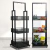 Store Retail Rack 3-tier Makeup Stand Metal Wire Snack Drink Display Cart