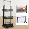 Store Retail Rack 3-tier Makeup Stand Metal Wire Snack Drink Display Cart