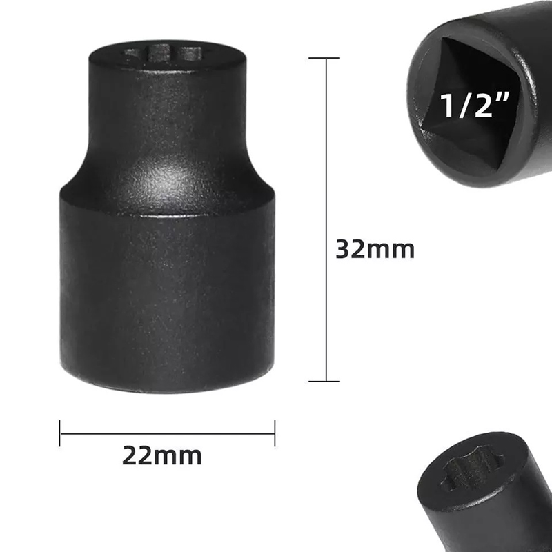 1/2" Dr Tesla Drive Socket 5 Angle Tooth Five-flower Screw for Tesla for Removal Battery Covers