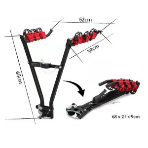 Tow Ball Bike Carrier Heavy Duty 3 Bicycle Travel Rack Hatchback for Car Van