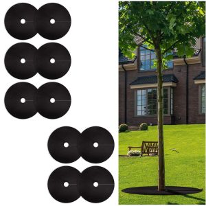 Fabric Tree Mulch Rings Trees Protect Mats for Plant Growth Weed Barrier Pads