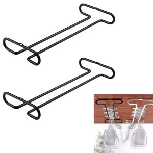 Under Cabinet Wine Glass Racks Stemware Holder Glass Storage Hanger Organizer