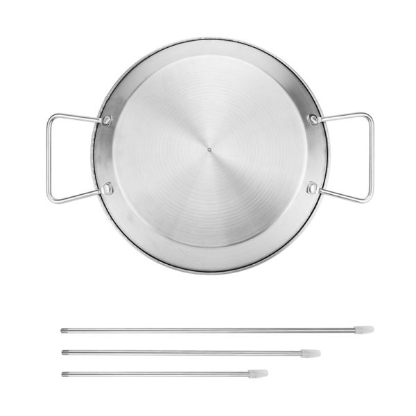 Vertical Skewer Pan Stainless Steel BBQ Meat Plate with 3 Replacement Spikes