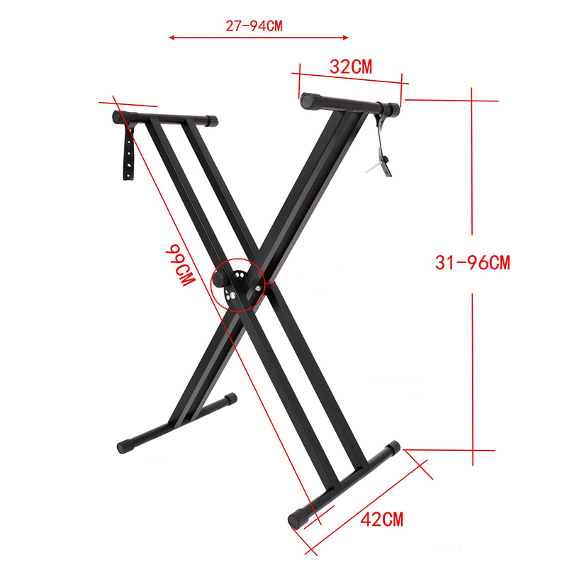 X-shape Electronic Keyboard Holder Double-tube Music Keyboard Rack