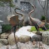 2pcs Metal Garden Crane Statue Display Décor Ornament Sculpture Statue for Yard Pond Lawn Backyard Pool