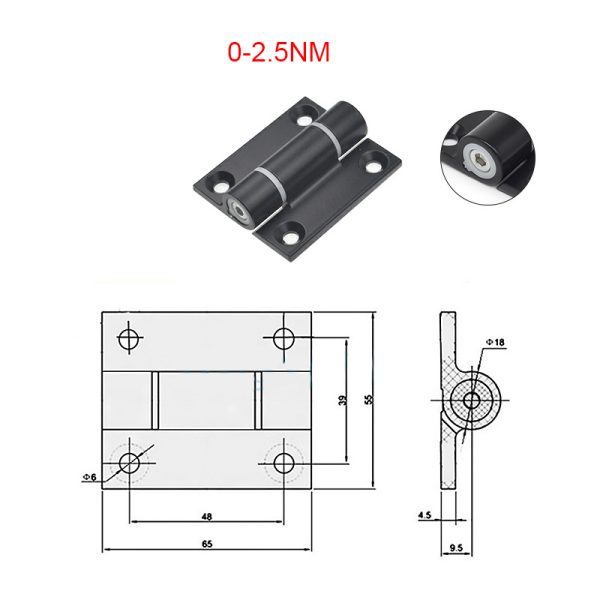 4pcs Adjustable Torque Hinge Shaft Free Stop Positioning Stop Flat Hinge