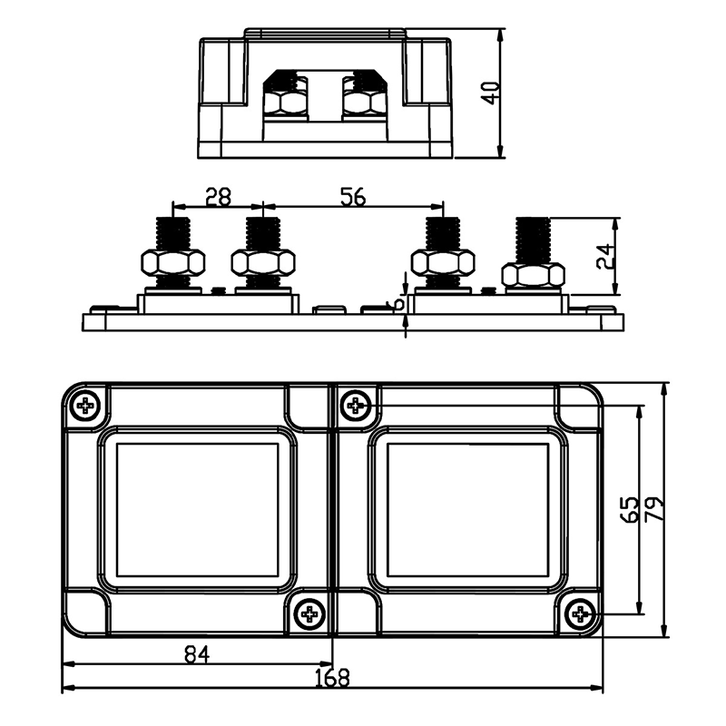 Bus Bar Box Power Distribution Block Busbar with Cover Bus Bar Power Distribution Block Ground Busbar Box Terminal Studs Module Design for Automotive RV Car Marine Truck Boat Battery Audio