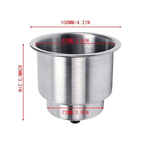 2pcs Boat Drink Cup Holders Stainless Steel Marine Bottle Stand