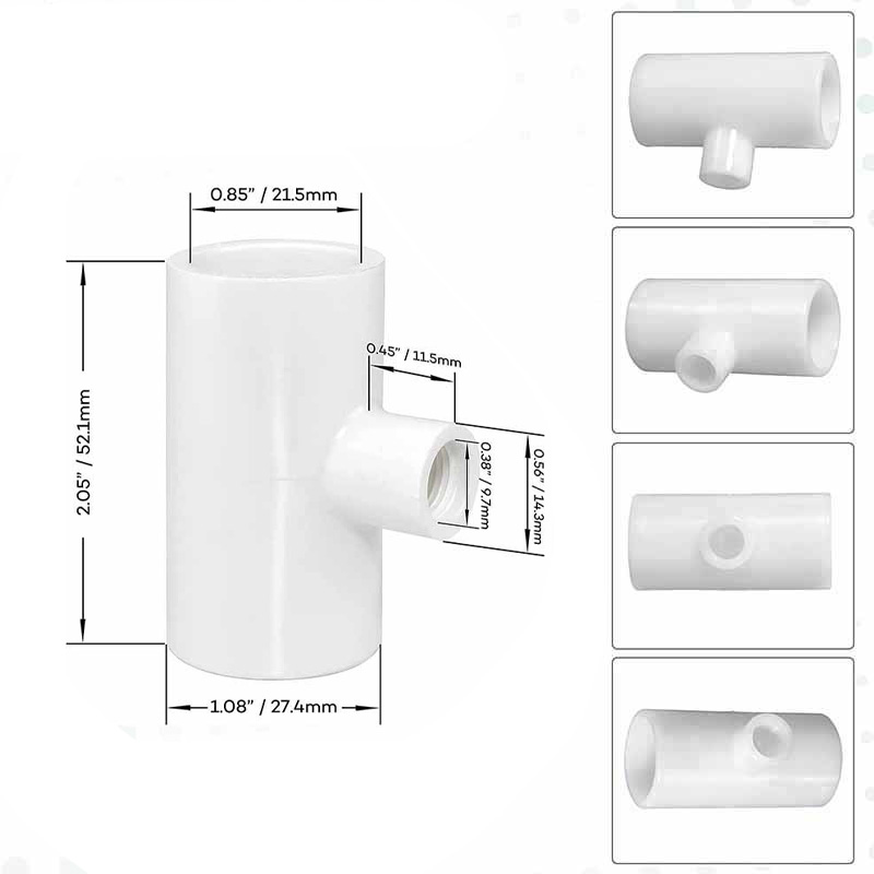 Chicken Waterer Tee Fittings PVC Automatic Poultry Waterer Nipples