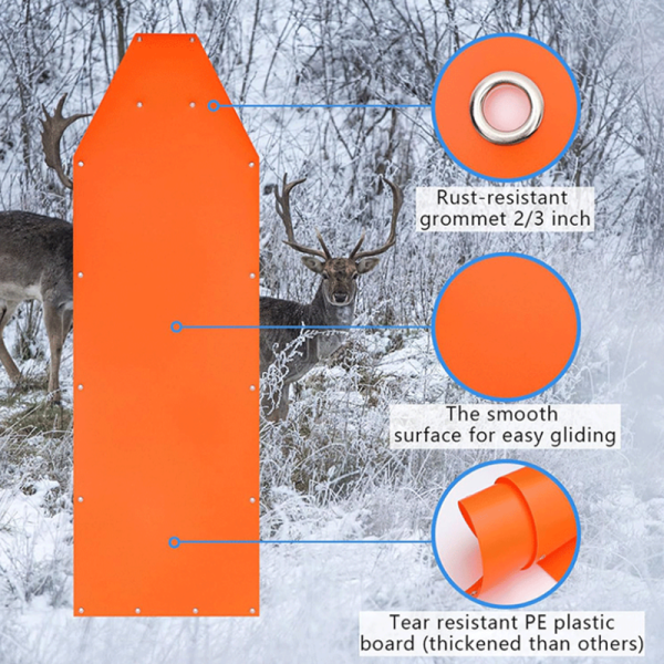 Deer Drag Sled with Drag Strap Rope for Ice Fishing Hunting Game Firewood Hunting Gear