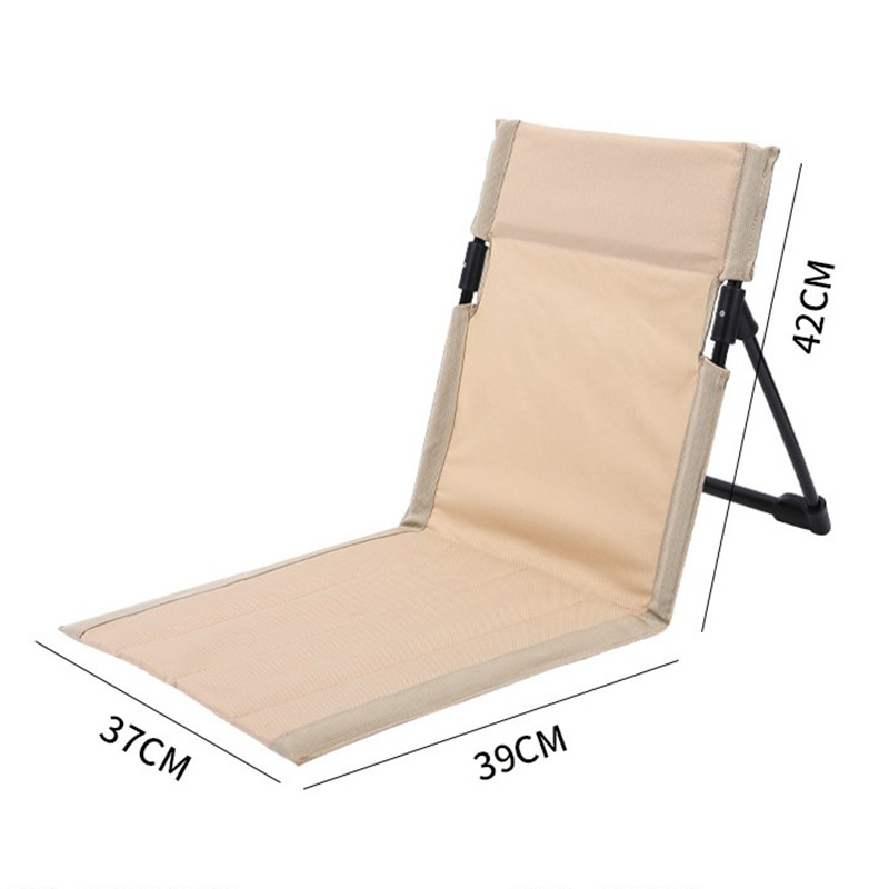 Folding Beach Seat with Back Portable Back Chair for Camping Garden Lawn