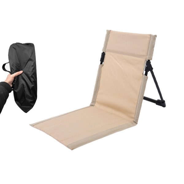 Folding Beach Seat with Back Portable Back Chair for Camping Garden Lawn