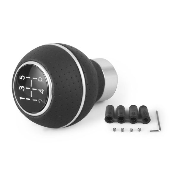 Gear Shift Knob 5 Speed Universal Car Gear Shift Knob Manual Transmission Leather and Aluminium Base Replace Car Knob Directly Automatic Transmission