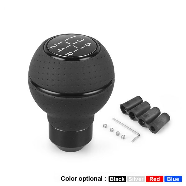 Gear Shift Knob 5 Speed Universal Car Gear Shift Knob Manual Transmission Leather and Aluminium Base Replace Car Knob Directly Automatic Transmission