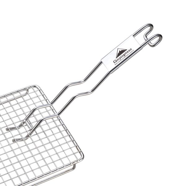 BBQ Grill Grate Lifter Stainless Steel Cooking Grids Lifter Gripper Camping Tool