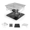 Outdoor Folding Barbecue Stove Thick Stainless Steel Camping Picnic Charcoal Fire Pit