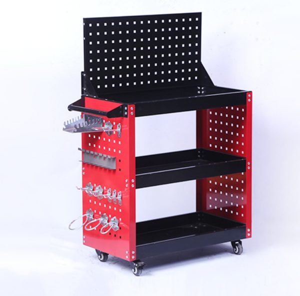 Tool Cart Tool Machinery Heavy Duty Cart Steel Tool Service Portable 3-Tier Metal Roller Cart Tool Box