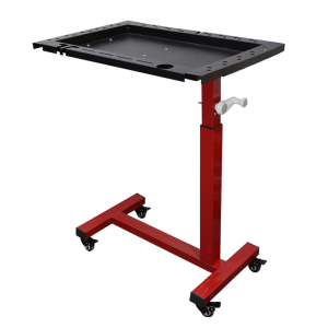 Mobile Work Station with Adjustable Height Heavy Duty Working Tool Tray with Wheels and Holes for Motorcycle Car Maintenance Repair Workshop Garage