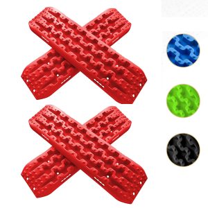 4pcs Traction Boards Recovery Tracks Boards Car Trunk Off-road 4WD SUVs Vehicles Tire Mat for Mud Snow Sand Loose Terrain Road Grass Rescure 10T