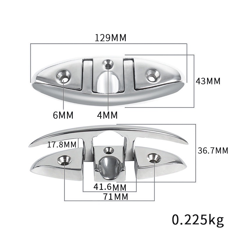 Boat Flip Up Folding Dock Cleat Marine Stainless Steel Retractable Cleats