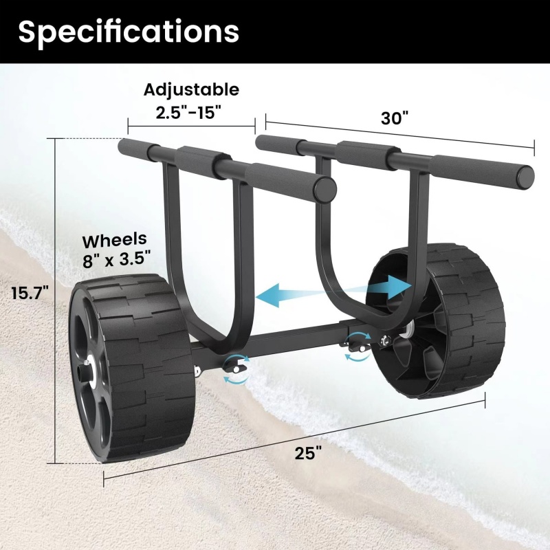 Heavy-Duty Aluminum Kayak Cart Dolly Suitable For Kayak And Canoe