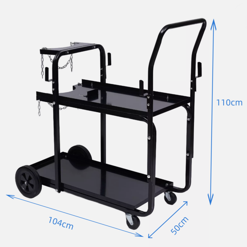 2-Tier Welding Cart Heavy Duty Portable Welder Cylinder Rack Cart Tool Cart